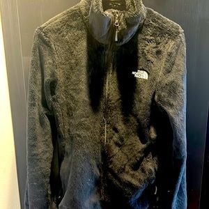 Fuzzy northface zip up black size small